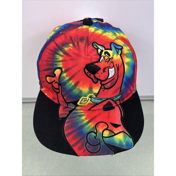 Scooby-Doo Tie Dye Rainbow Hat Baseball Cap EUC Dog Snapback Adjustable Adult - Picture 1 of 9